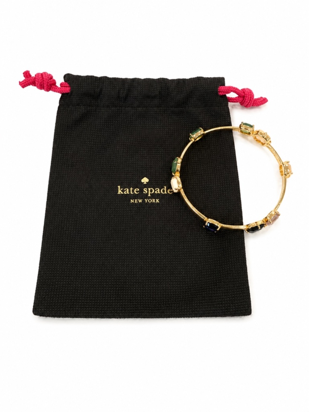 Kate Spade Gold Multicolor Gemstone Bangle Bracelet – NWOT